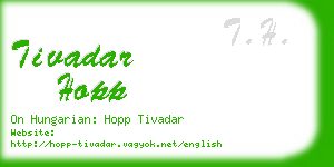 tivadar hopp business card